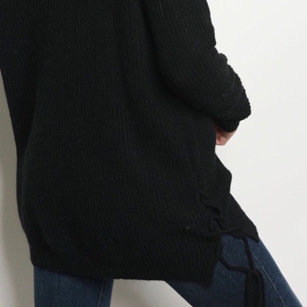 LAST1️⃣//BLACK ANGORA BLEND COLD SHOULDER SWEATER - Picture 7 of 7